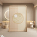 New Chinese Style Screen Round Floral Moon Round Small Screen Small Living Room Bedroom Living Room Dining Room Divider Customization Wood Color
