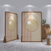 New Chinese Style Screen Round Floral Moon Round Small Screen Small Living Room Bedroom Living Room Dining Room Divider Customization Wood Color