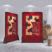 New Chinese Style Screen Round Floral Moon Round Small Screen Small Living Room Bedroom Living Room Dining Room Divider Customization Wood Color