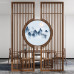 Chinese Style Screen Partition Living Room Entryway Wall Decoration Office Bedroom Privacy Wood Grille Landscape Painting Chinese Style Screen Partition Living Room Entryway Wall Decoration Office Bedroom Privacy Wood Grille Landscape Painting