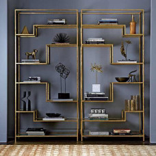 Retro Living Room Floor Shelf Solid Wood Separator Iron Cafe Multilayer Shelf Partition Retro Living Room Floor Shelf Solid Wood Separator Iron Cafe Multilayer Shelf Partition