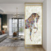 Lightly Luxurious Abstract Fabric Horse Metal Screen Decoration Living Room Foyer Room Partition Aluminum Alloy Small Apartment