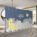 Folding Screen Divider Home Kids Room Fabric Carton Background Wall