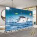 Folding Screen Divider Home Kids Room Fabric Carton Background Wall