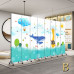Folding Screen Divider Home Kids Room Fabric Carton Background Wall