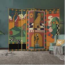 American Retro Foldable Screen Divider for Entryway of Living Room American Retro Foldable Screen Divider for Entryway of Living Room