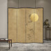 Modern Chinese Elegant Ambience Screen Partition Folding Mobile Living Room Hotel Decoration Ink Bamboo Round Moon Fold Screen Modern Chinese Elegant Ambience Screen Partition Folding Mobile Living Room Hotel Decoration Ink Bamboo Round Moon Fold Screen