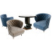New Nordic Style Buckle Living Room Sofa Chair Small Apartment Single Person Ultra Soft Velvet Fabric Shop Dining Room Cafe Sofa