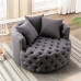 American Light Luxury Linen Fabric Button Single Person Sofa Italian Simple Living Room Rotatable Round Lazy Sofa Chair American Light Luxury Linen Fabric Button Single Person Sofa Italian Simple Living Room Rotatable Round Lazy Sofa Chair