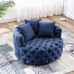 American Light Luxury Linen Fabric Button Single Person Sofa Italian Simple Living Room Rotatable Round Lazy Sofa Chair American Light Luxury Linen Fabric Button Single Person Sofa Italian Simple Living Room Rotatable Round Lazy Sofa Chair