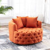 American Light Luxury Linen Fabric Button Single Person Sofa Italian Simple Living Room Rotatable Round Lazy Sofa Chair American Light Luxury Linen Fabric Button Single Person Sofa Italian Simple Living Room Rotatable Round Lazy Sofa Chair