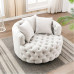 American Light Luxury Linen Fabric Button Single Person Sofa Italian Simple Living Room Rotatable Round Lazy Sofa Chair American Light Luxury Linen Fabric Button Single Person Sofa Italian Simple Living Room Rotatable Round Lazy Sofa Chair