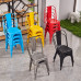 Vintage Industrial Style Iron Chairs for Cafe Tea Coffee Shop Tables and Chairs Hot Pot Metal Backrest Chairs Casual Seats