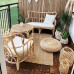 Fujisa Natural Rattan Japanese Sunroom Rattan Weave Courtyard SofaSet Indonesian Single Person Casual Hostel Rattan Chair