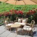 Fujisa Natural Rattan Japanese Sunroom Rattan Weave Courtyard SofaSet Indonesian Single Person Casual Hostel Rattan Chair