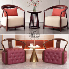 Modern Minimalist Wukin Wood Lounge Chair 3 Piece Set Casual Conversation Sofa Chair for Villa Clubhouse Modern Minimalist Wukin Wood Lounge Chair 3 Piece Set Casual Conversation Sofa Chair for Villa Clubhouse