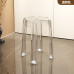 Transparent Plastic Luxury Stackable Round Stool Simple Living Room Stool Dining Chair Acrylic Chair Transparent Plastic Luxury Stackable Round Stool Simple Living Room Stool Dining Chair Acrylic Chair