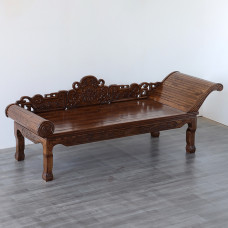 Solid Wood Royal Bed Style Elm Wood Carving Flower Vintage Beauty Tans Small Living Room Sofa Lounger Single Person Buddha Bed Solid Wood Royal Bed Style Elm Wood Carving Flower Vintage Beauty Tans Small Living Room Sofa Lounger Single Person Buddha Bed