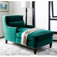 American Country Fabric Royal Chair Nordic Ink Green Lazy Recliner French Casual Royal Sofa Hotel Royal