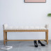 American Country Retro Vintage Linen Oak Wood Bed Stool Footstool American Country Retro Vintage Linen Oak Wood Bed Stool Footstool