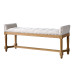 American Country Retro Vintage Linen Oak Wood Bed Stool Footstool American Country Retro Vintage Linen Oak Wood Bed Stool Footstool