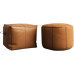Italian Nordic Bedroom Vanity Stool Leather Head Layer Cowhide Footstool Living Room Shoe Table