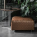 Italian Modern Foot Stool with Genuine Leather Handwoven Footstool Italian Modern Foot Stool with Genuine Leather Handwoven Footstool