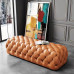 American Luxury Orange Leather Shoe Changing Bench Clothing Hat Room Stool Sofa Long Bench Cowhide Buckle Foot Pedal American Luxury Orange Leather Shoe Changing Bench Clothing Hat Room Stool Sofa Long Bench Cowhide Buckle Foot Pedal
