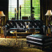 Luxurious Leather Sofas and Footstools for Living Room