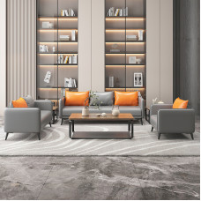Leather Office Reception ThreeSeat Set for Modern Business Relaxation