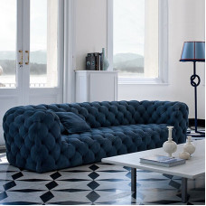 American Light Luxury Genuine Leather Sofa Small Villas Italian Creative Buckle Sofa