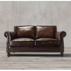Leather Sofa Set Retro Style