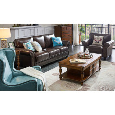 American Leather Sofa Country Three Seater Living Room Furniture Top Grain Cowhide Sofa Set