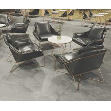 Light Luxury Modern Reception Conversation Sofa Coffee Tea Rest Leather Couch