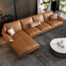 Leather Sofa Italian Minimalist Top Layer Cowhide Modern Living Room Nordic Luxury Noblewoman Art Leather Corner Sofa