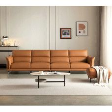 Italian Leather Sofa Minimalism Style Furniture