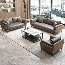 Office Reception ThreeSeat Leather Sofa Set