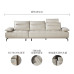 Leather Deep Adjustable Armrest Piano Key Sofa Leather Deep Adjustable Armrest Piano Key Sofa