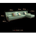 Modern luxury leather corner sofa European minimalist small room solid wood new Chinese style living room furniture