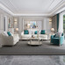 Upscale American Light Luxury Leather Living Room Sofa Set Modern French Villa 4 Seater