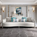 Upscale American Light Luxury Leather Living Room Sofa Set Modern French Villa 4 Seater
