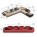 Italian Leather Sofa Living Room Top Layer Cowhide Piano Key Large Sectional Straight Row Latest Corner Combination