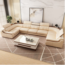 Leather Sofa UShape Corner Set for Home KTV Villa