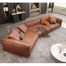 Leather Sofa Living Room Designer Luxury Italian Minimalist Modern Straightline Uniquely Shaped Sofa