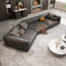 Leather Sofa Living Room Designer Luxury Italian Minimalist Modern Straightline Uniquely Shaped Sofa