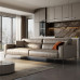 Light luxury genuine leather sofa Italian minimalist modern small sectional fourseat latex sofa