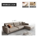 Light luxury genuine leather sofa Italian minimalist modern small sectional fourseat latex sofa