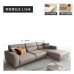 Light luxury genuine leather sofa Italian minimalist modern small sectional fourseat latex sofa
