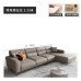 Light luxury genuine leather sofa Italian minimalist modern small sectional fourseat latex sofa