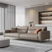 Light luxury genuine leather sofa Italian minimalist modern small sectional fourseat latex sofa